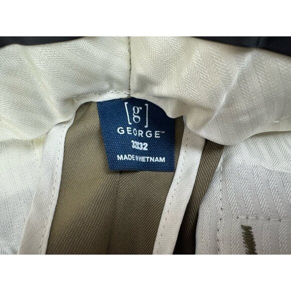 George Size 32X32 Mens Pants Sand Color Classic Fit Pleated Front Cuff Hem - Picture 5 of 6